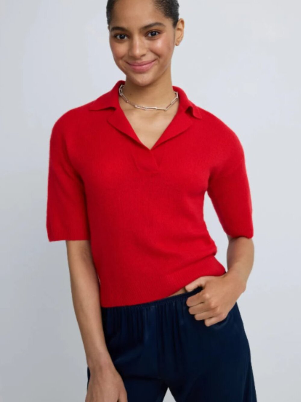 RTR-223 NAADAM	Cloud Cashmere Short Sleeve Polo